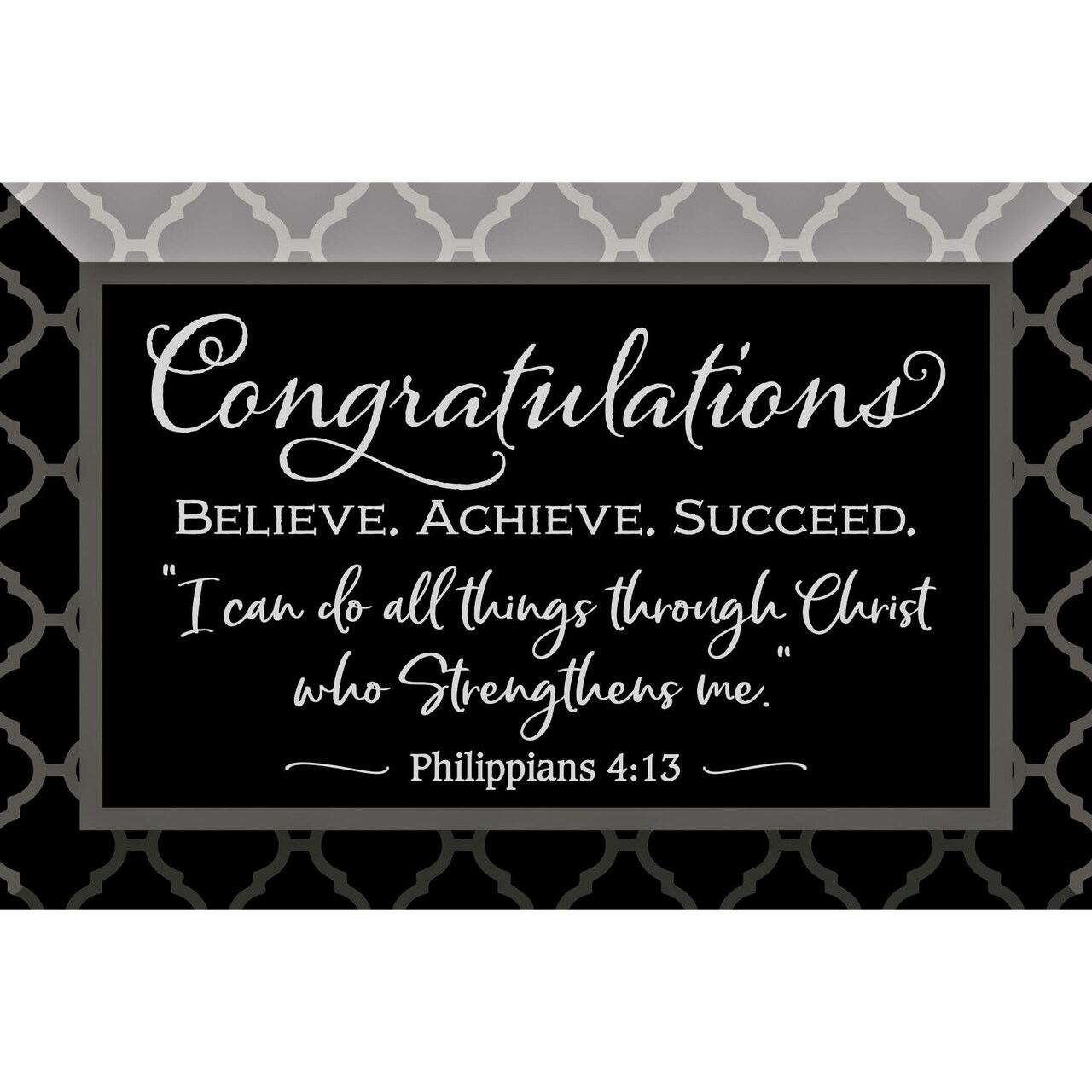 Dexsa Congratulations Glass Plaque with Easel 4 inches x 6 inches